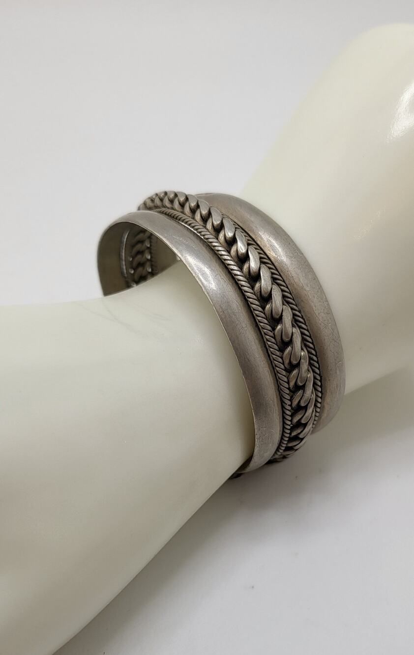 Vintage Swedish Sterling Cuff 1969 Stockholm 61.8g Modernist